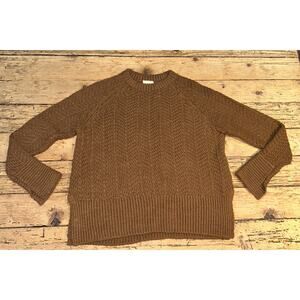 H&M Women’s Size XS Brown Chunky Knit Pullover Sweater NWOT